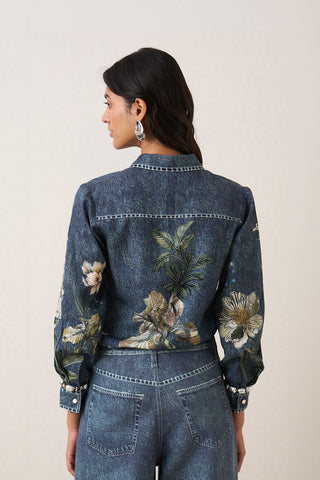 Abby indigo blue top with jeans