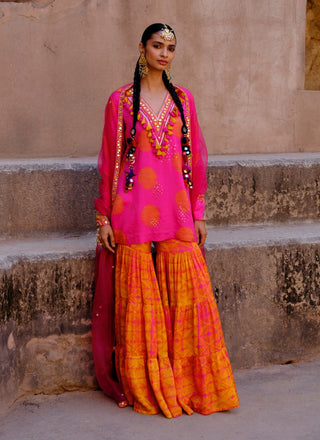 Suhana pink printed sharara set