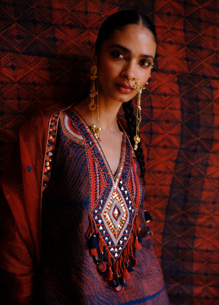 Inaaya rust printed lehenga set