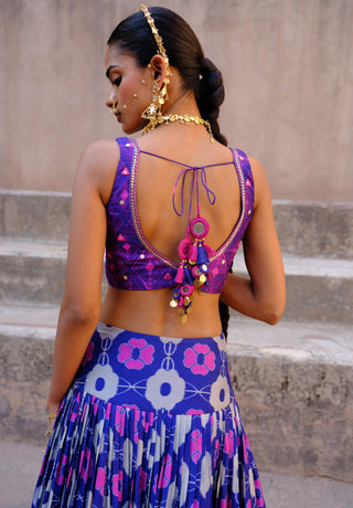 Aarya blue printed lehenga set