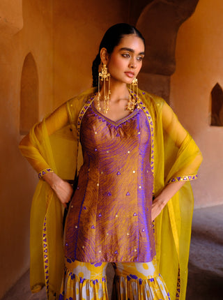 Navya yellow printed sharara set