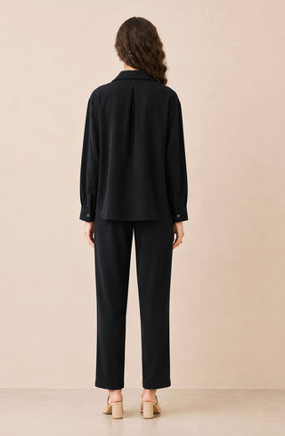 Avni black relaxed shirt with trousers