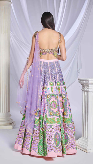 Dear Dahlia Multicolor Lehenga Set by Papa Don'T Preach By Shubhika, available on Indiaspopup.com