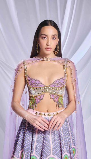 Dear Dahlia Multicolor Lehenga Set by Papa Don'T Preach By Shubhika, available on Indiaspopup.com