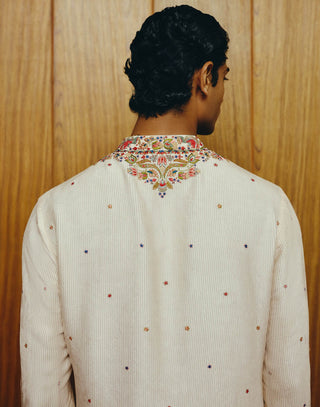 Ivory kashidakari embroidered kurta and pant