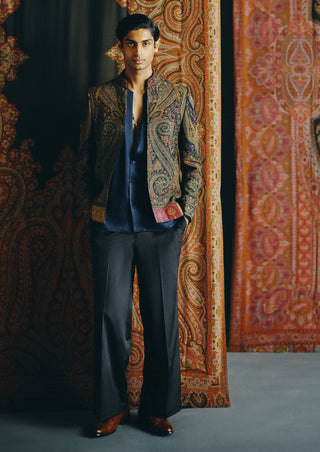 Kashidakari embroidered jacket and pant set