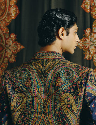 Kashidakari embroidered jacket and pant set