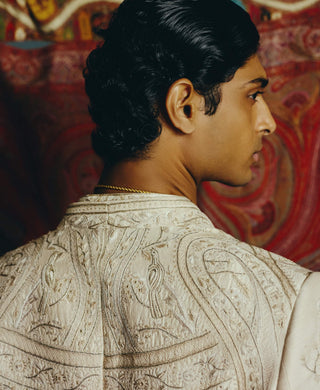 Ivory tonal open jacket set