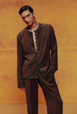 Obsidian mocha open jacket set
