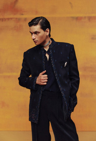 Midnight tide open jacket set