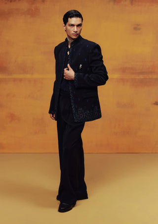 Midnight tide open jacket set