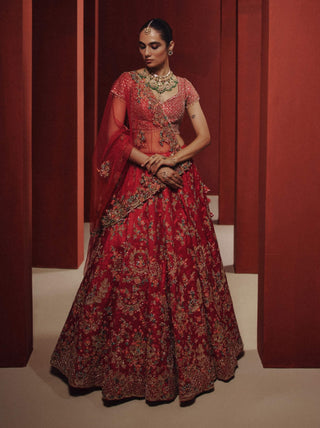 Imperial rouge bridal lehenga set