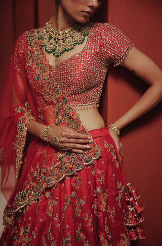 Imperial rouge bridal lehenga set