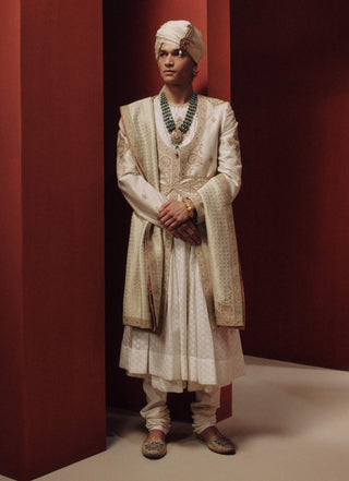 Celestial crème sherwani set