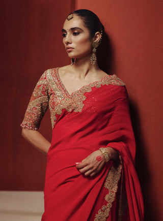 Opaline bridal sari set