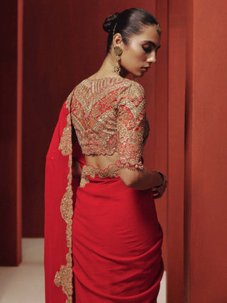 Opaline bridal sari set