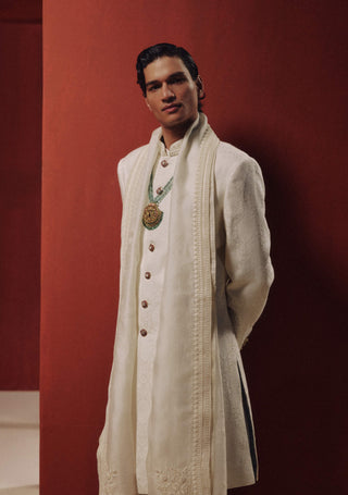 White solstice sherwani set