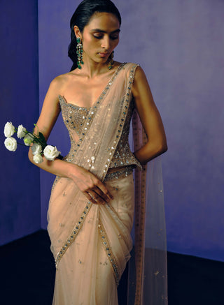The Afterglow Drape Sari Set