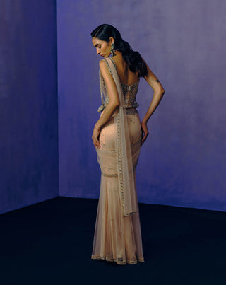 The Afterglow Drape Sari Set