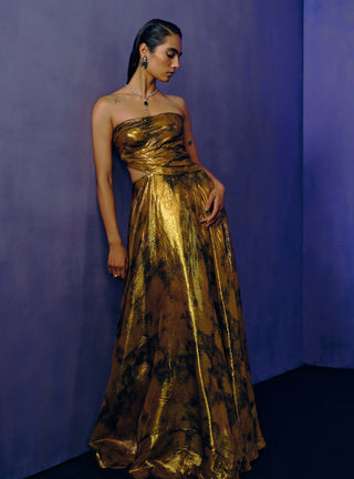 Golden Mirage Evening Gown