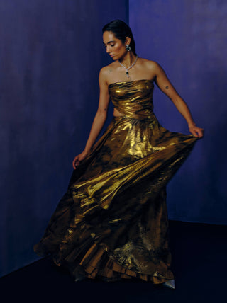 Golden Mirage Evening Gown