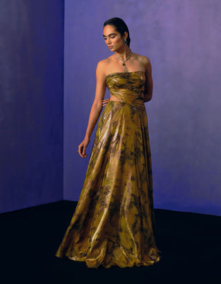 Golden Mirage Evening Gown