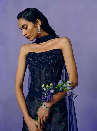 Violet Nocturne Corset & Skirt Set