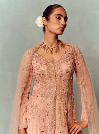 Sunset Petal Kurta with skirt set