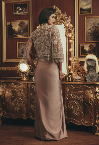 Dorothy taupe corset jacket and skirt set