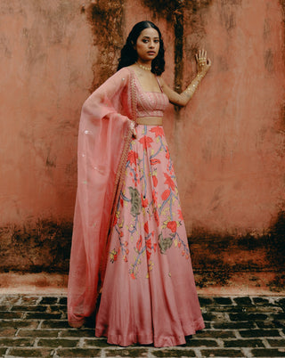 Pink Ombre Lehenga Set by Drishti & Zahabia, available on Indiaspopup.com