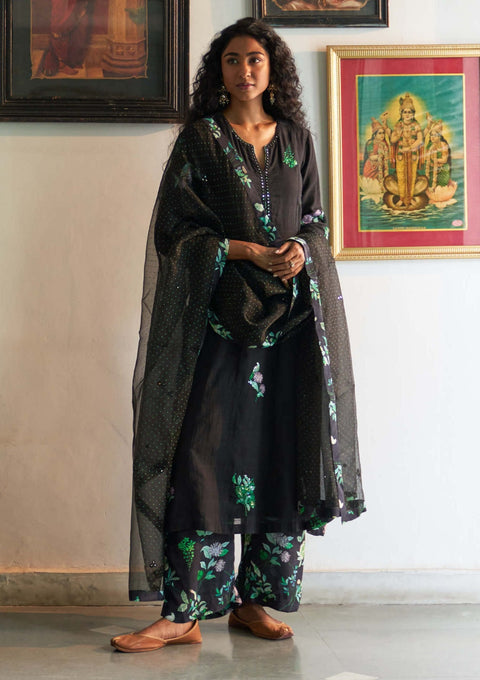 Black sanjh kurta set