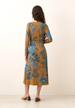 Yavira gathered midi dress