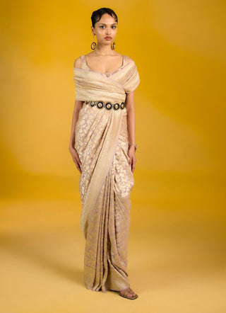 Ekaya Dusky Rose Chiffon Sari available on indiaspopup