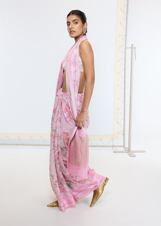 Blush pink banarasi sari