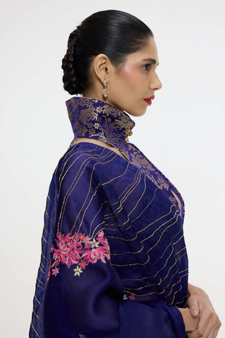 Aubergine cutwork lehenga and dupatta