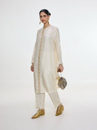 Handwoven white kurta and pants