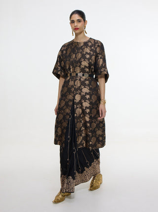 Handwoven noir black jacket set