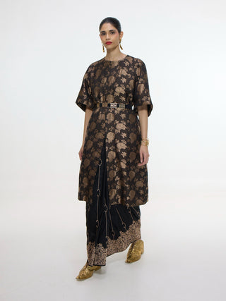 Handwoven noir black jacket set