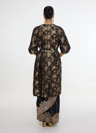 Handwoven noir black jacket set