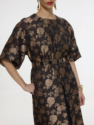 Handwoven noir black jacket set