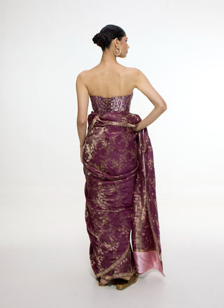 Handwoven cocoa brown sari