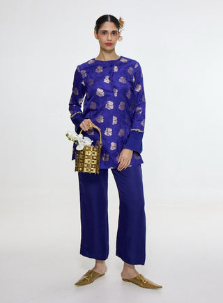 Royal blue kurta and pants