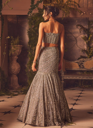 Elliora lavender fishtail-style lehenga set
