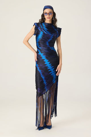 Imogen blue printed dress