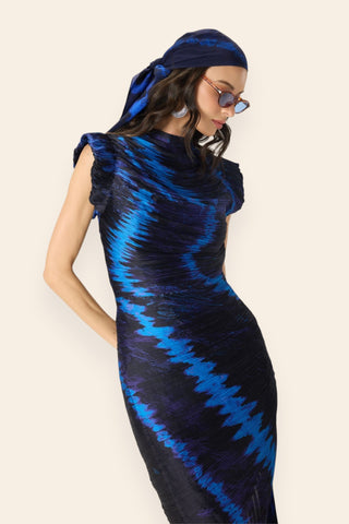 Imogen blue printed dress