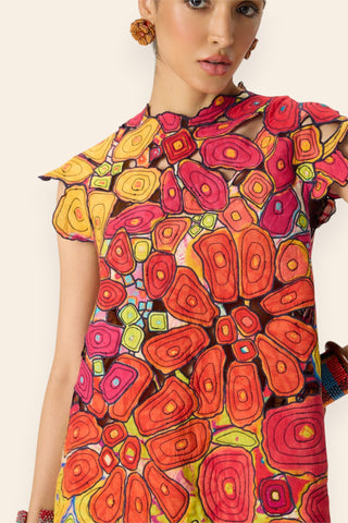 Esther multicolor embroidered dress