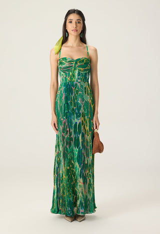 Kiara green printed dress