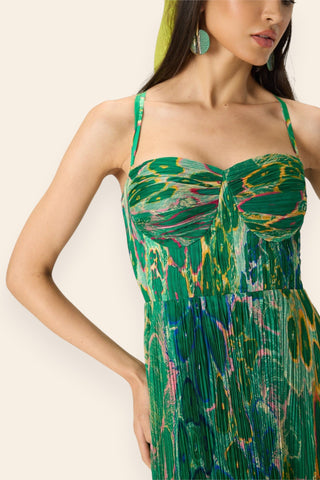 Kiara green printed dress