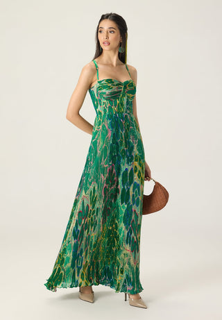 Kiara green printed dress