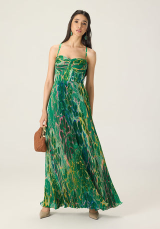 Kiara green printed dress